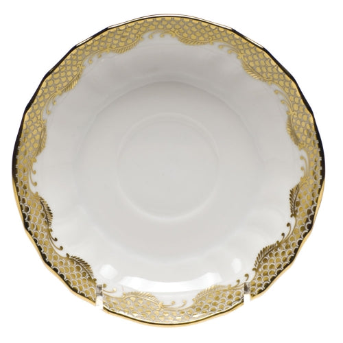 Fish Scale Gold Canton Saucer