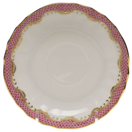 Fish Scale Pink Canton Saucer