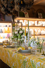 Mimosa Linen Tablecloth - Yellow - 65 x 118"