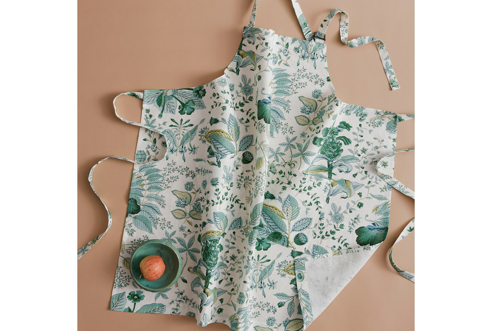 Linen Apron - Pomegranate Emerald