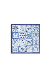 Azulejos Tile Linen Napkin - Blue & White - 20 x 20"