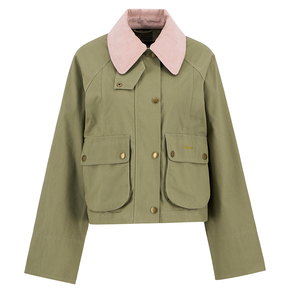 Cropped Beadnell Casual Jacket - Bleached Olive/Ancient