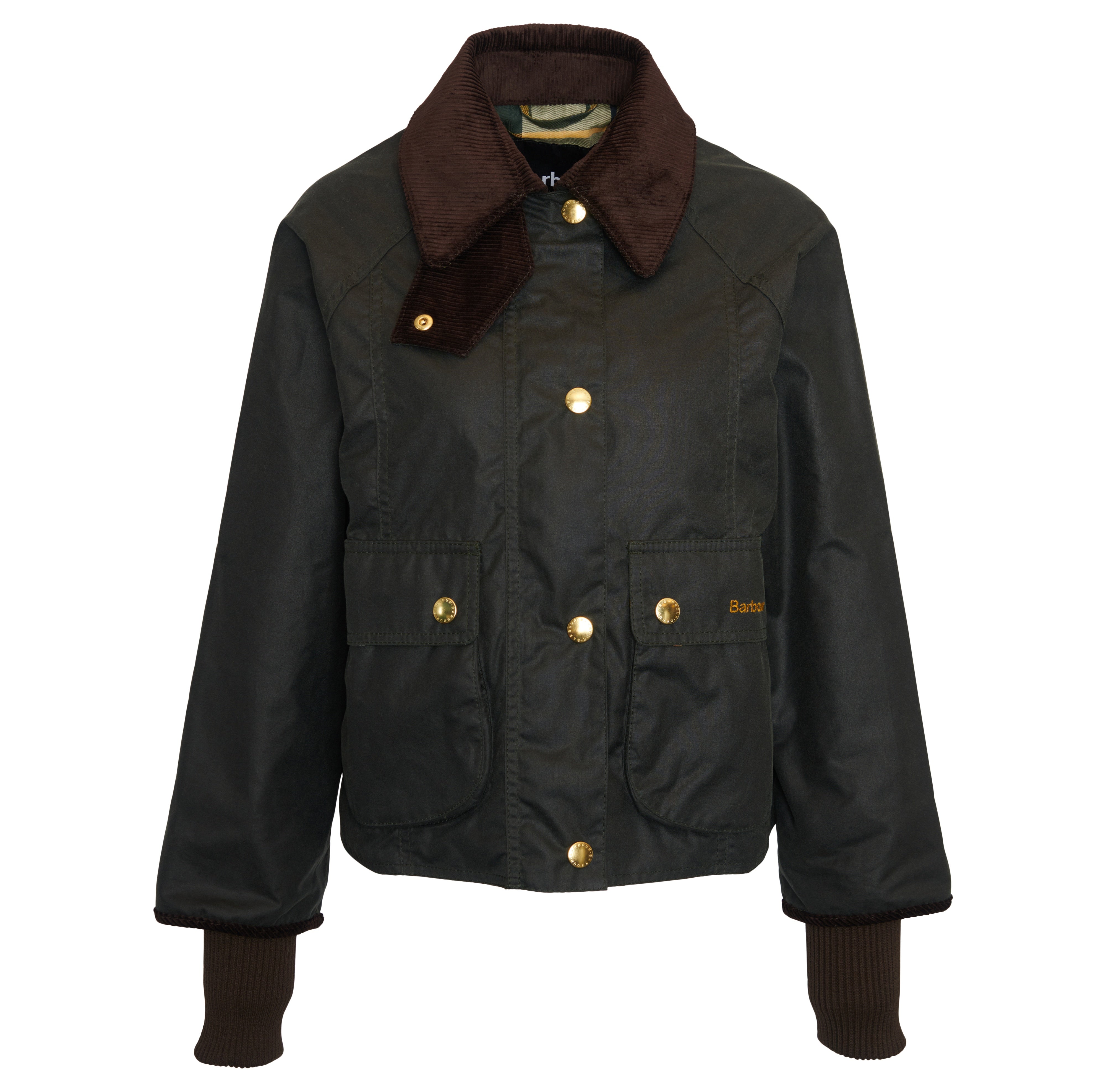 Cropped Beadnell Waxed Jacket - Sage/Ancient