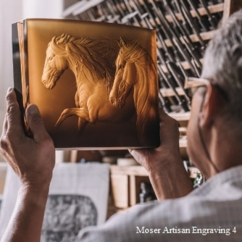 Engraved Horse Head Vase 9"