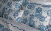 Chrysanthemum Euro Sham - Blue