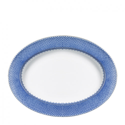 Blue Lace Oval Platter 15"