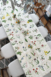 Botanical Tiles Linen Tablecloth by John Derian, 65" x 118"