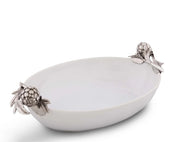 Artichoke Stoneware White Serving Dish