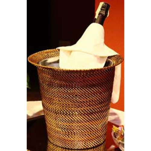 Rattan Galvanized Wine/Ice Bucket