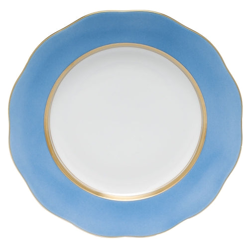 Silk Ribbon Cornflower Dessert Plate