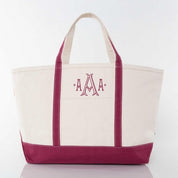 Large Maroon Boat Tote