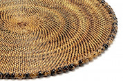 Round Placemat With Tortoise, Natural Seed Beads, Set of 4