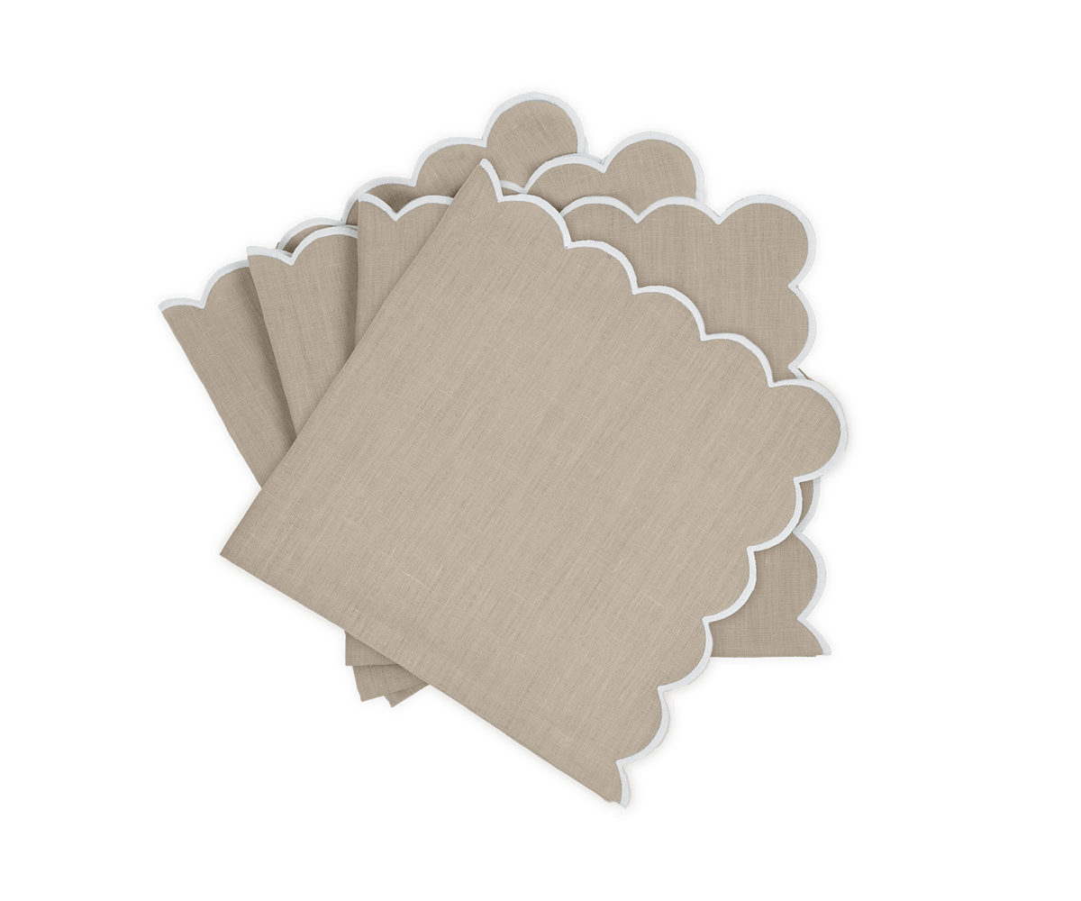 Dakota Napkin Set of 4 - Oat/White