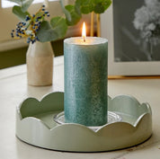 Small Round Scallop Tray - Sage Green