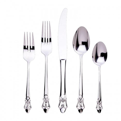 Fleur de Lis Stainless Five Piece Place Setting