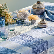 Mille Rameaux Bleu Jacquard Tablecloth