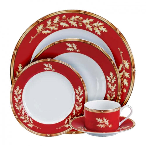 Gold Oak Red 5-Piece Place Setting