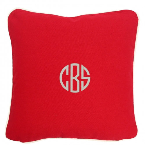 Red Pillow with Natural Trim