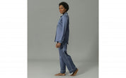 Nocturne Pajama Set, Large - Steel Blue & Dove