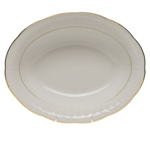 Golden Edge Oval Vegetable Dish 10"