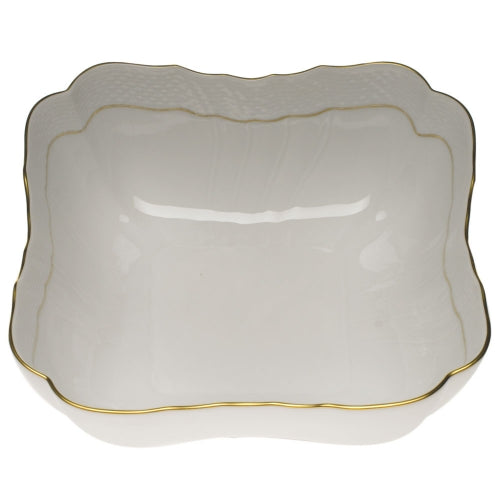 Golden Edge Square Salad Bowl 10"