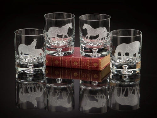 Bluegrass Old Fashion Glasses, Set of Four