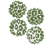 Iconic Leopard Cocktail Napkin 6" - Green - Set of 4