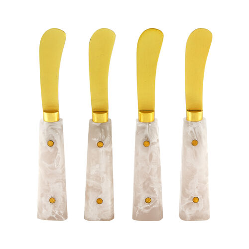 Butter Spreader Gold Finish - White