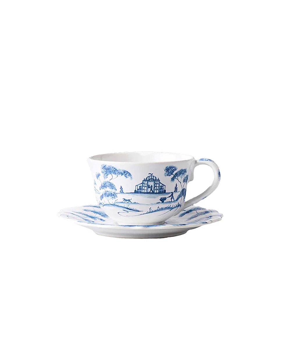 Country Estate Delft Blue Tea Cup Saucer