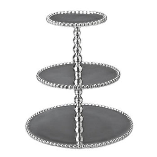 String of Pearls 3-Tiered Cupcake Server 9 1/2"