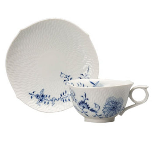 Blue Onion Vine Relief Tea Cup and Saucer