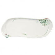 Waves Relief Woodland Floral Rectangular Platter 17 1/4"