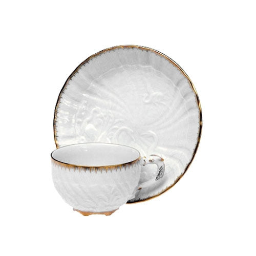 Swan Service Gold Filet Cup and Saucer