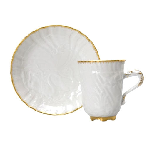 Swan Service Gold Filet Coffee Cup and Saucer