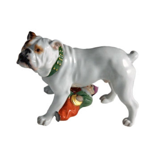 Bulldog with Doll Figurine