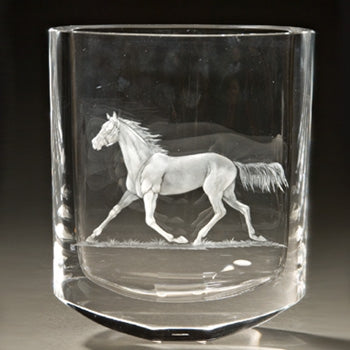 Trotter Engraved Vase 9"