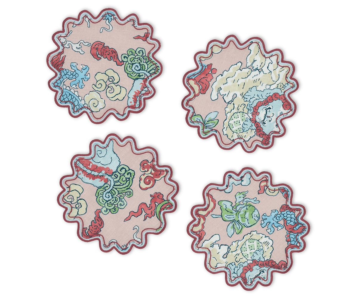 Magic Mountain 6" Round Cocktail Napkins - Set of 4