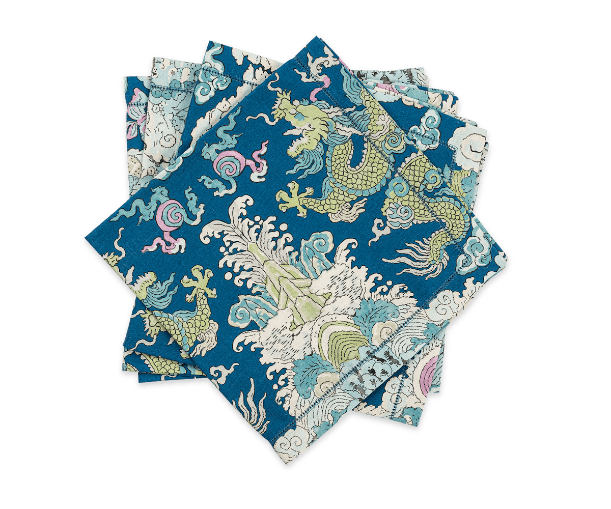 Magic Mountain Linen Napkins - Set of 4 - Aquarius - 22 x 22"
