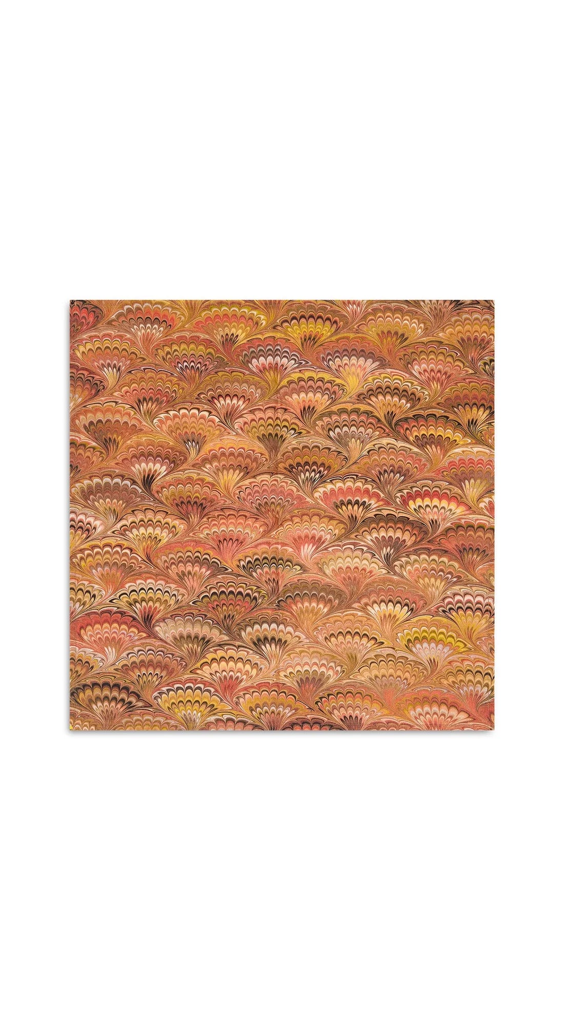 Marble Fan' Linen Napkin in Rust Red, Yellow & Orange - 20 x 20"