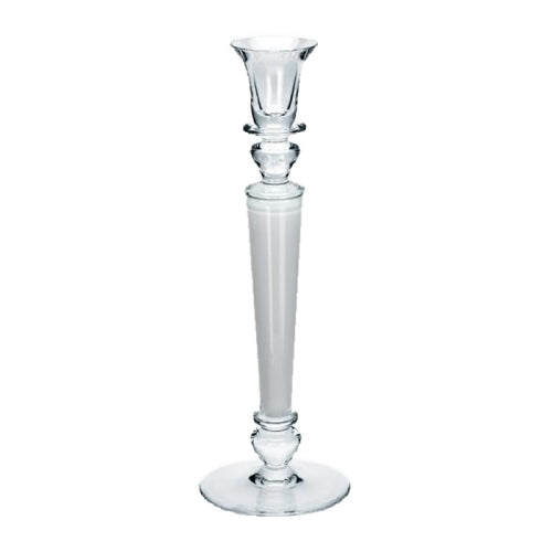 Memphis White and Clear Candlestick 12"