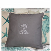 Gray Pillow with Natural Trim