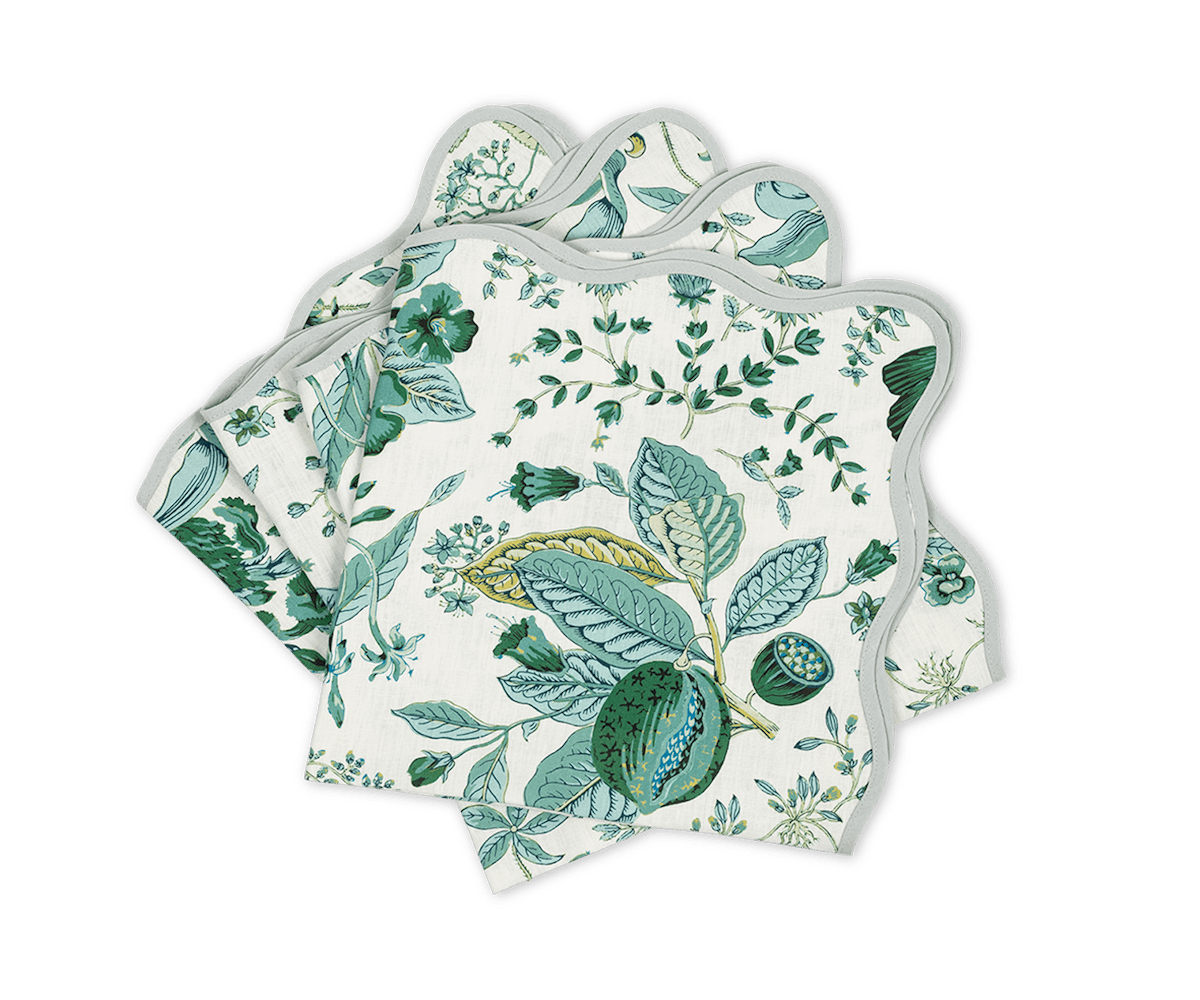 Pomegranate Linen Napkin Set of 4 - Emerald