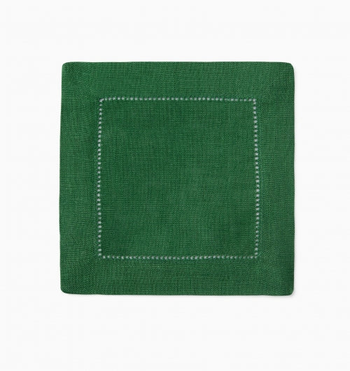 Festival Linen Cocktail Napkins, Set of Six - Emerald