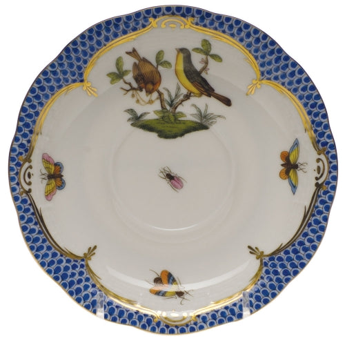 Rothschild Bird Blue Border Tea Cup Saucer - Motif #7