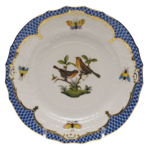 Rothschild Bird Blue Border Bread and Butter Plate, Motif #9