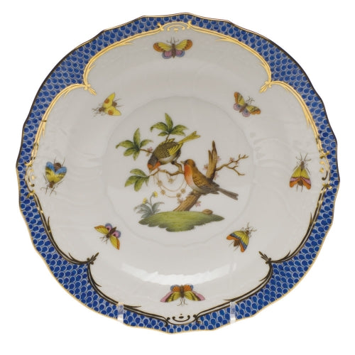 Rothschild Bird Blue Border Salad Plate, Motif #10