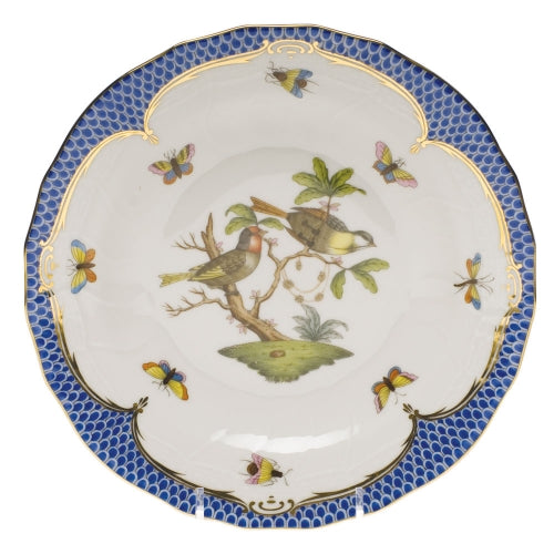 Rothschild Bird Blue Border Dessert Plate, Motif #11