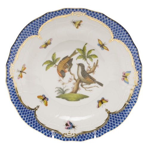 Rothschild Bird Blue Border Dessert Plate, Motif #12