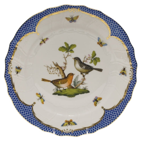 Rothschild Bird Blue Border Dinner Plate, Motif #5