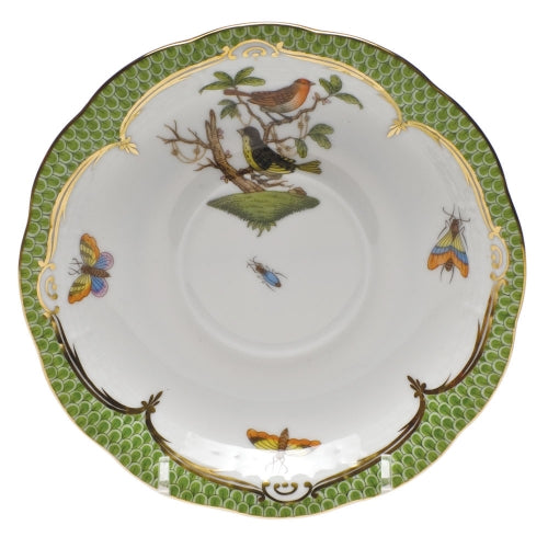 Rothschild Bird Green Border Tea Cup Saucer - Motif #3